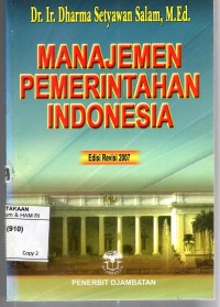 Image of MANAJEMEN PEMERINTAHAN INDONESIA EDISI REVISI 2007
