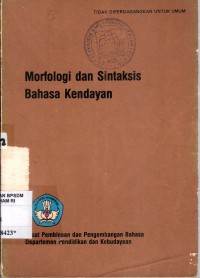 Image of Morfologi dan Sintaksis bahasa Kendayan